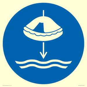 Mandatory: Lower liferaft to the water in launch sequence